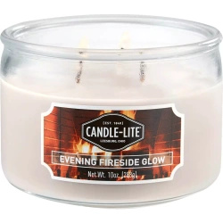 Bougie parfumée naturelle 3 mèches Evening Fireside Glow Candle-lite
