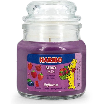 Haribo small scented candle in glass 85 g - Berry Mix