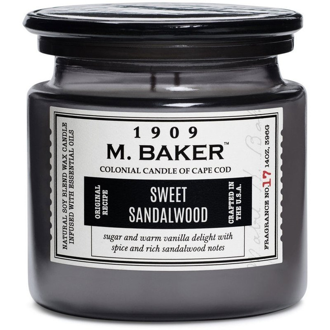 Sojowa świeca zapachowa słoik apteczny 396 g Colonial Candle M Baker - Sweet Sandalwood