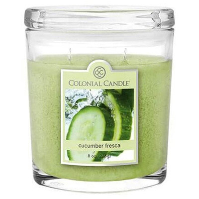 Colonial Candle medium scented oval jar candle 8 oz 226 g - Cucumber Fresca