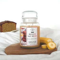 Vela de soja aromática en vaso Purple River 623 g - Banana Nut Bread