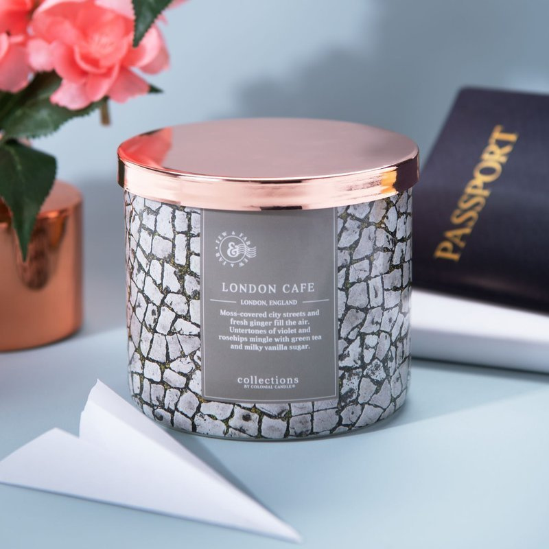Colonial Candle Travel sojowa świeca zapachowa w szkle 3 knoty 14.5 oz 411 g - London Café