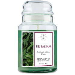 Świeca zapachowa sojowa w szkle Purple River 623 g - Fir Balsam
