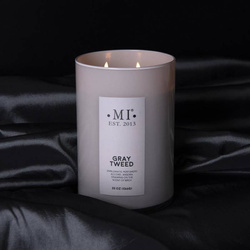 Colonial Candle Vela perfumada de soja sofisticada para hombres en vaso 22 oz 623 g - Tweed gris