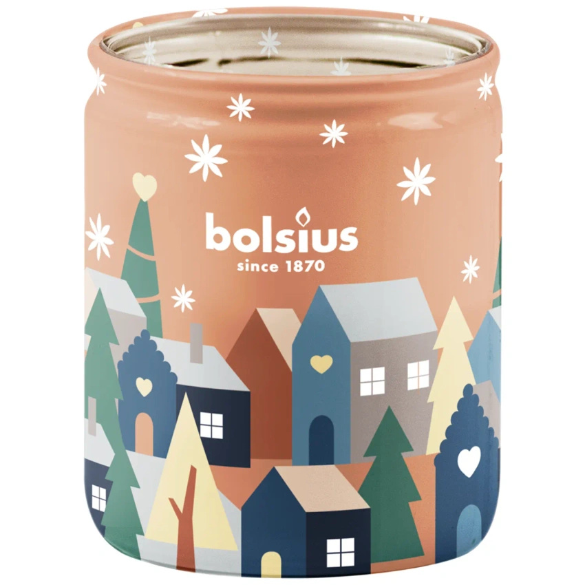 Bolsius True Glow Candela Profumata Natalizia 82/68 mm - Silent Night
