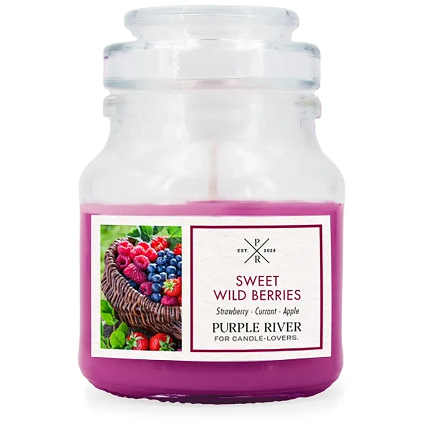 Soy scented candle in glass Purple River 623 g - Sweet Wild Berries