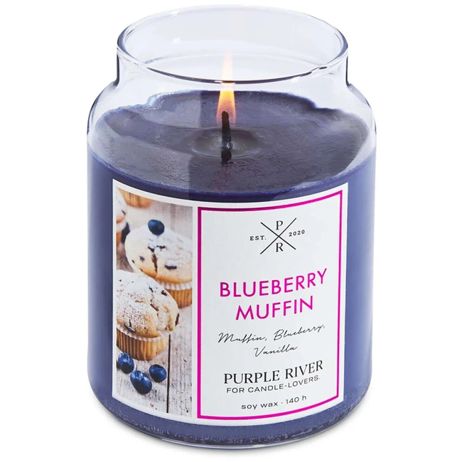 Sójová vonná sviečka Blueberry Muffin Purple River 623 g