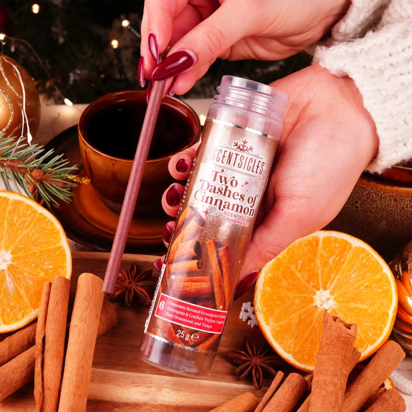 Scentsicles bastoncini profumati per l'albero di Natale cannella 6 pz - Two Dashes Of Cinnamon