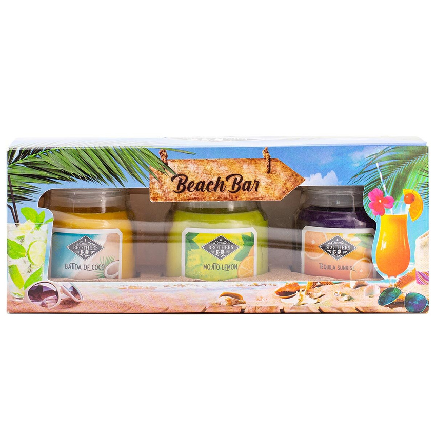 Set di candele profumate soia tre pezzi 85 g Candle Brothers - Beach Bar