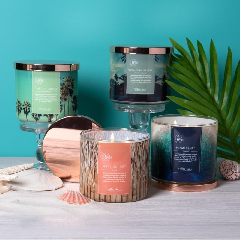 Colonial Candle Travel large soy scented candle 3 wicks 14.5 oz 411 g - Cancun Cabana