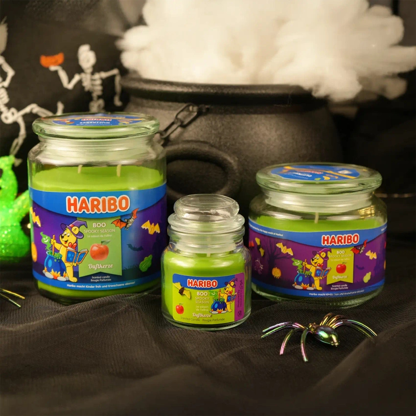 Haribo mała świeca zapachowa w szkle 85 g - Boo Halloween