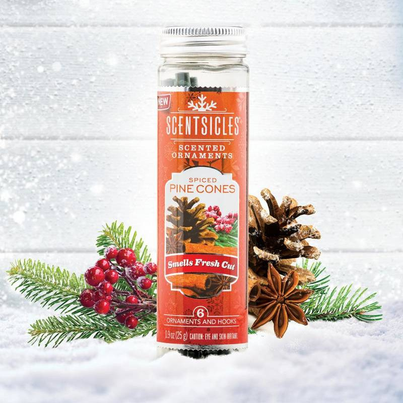 Scentsicles bâtonnets parfumés pour le sapin de Noël 6 pcs - Spiced Pine Cones
