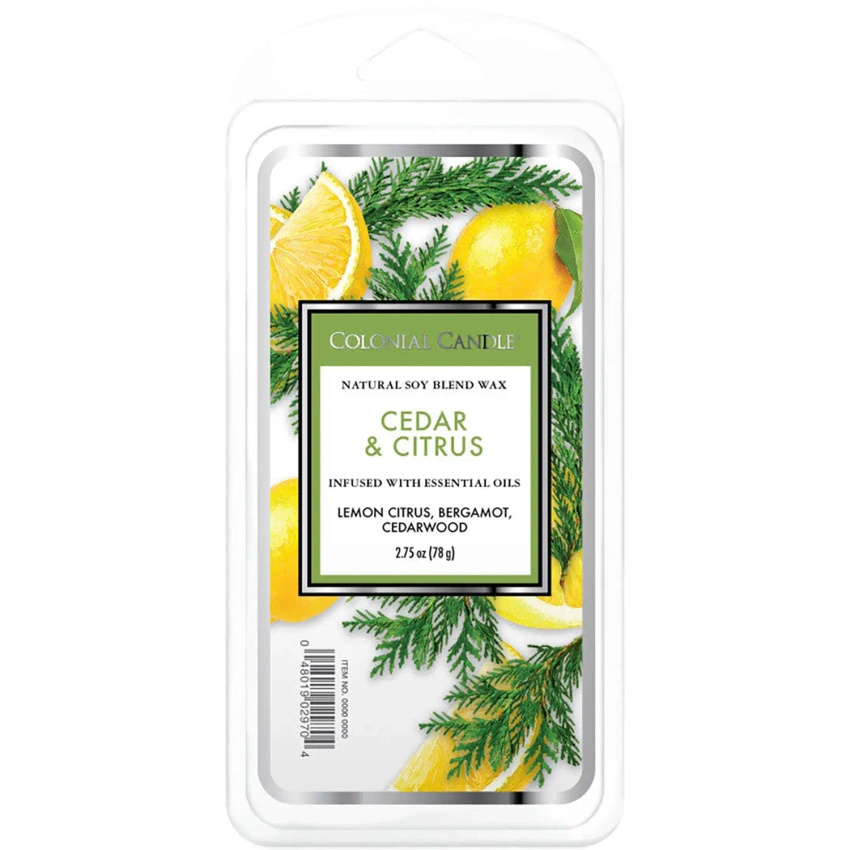 Colonial Candle Classic wosk zapachowy sojowy 2.75 oz 77 g - Cedar & Citrus
