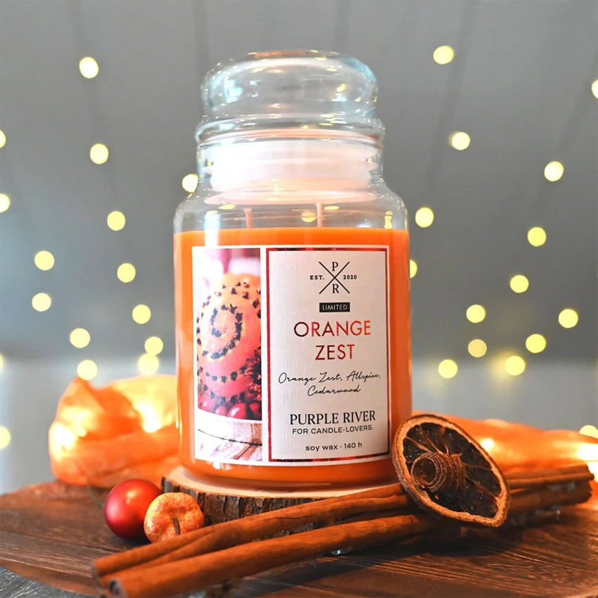 Soja geurkaars in glas Purple River 623 g - Orange Zest