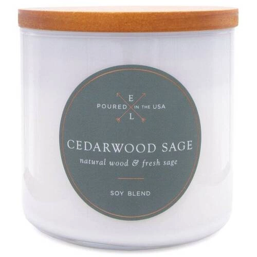 Соевая ароматическая свеча с деревянным фитилем 368 г Colonial Candle - Cedarwood Sage