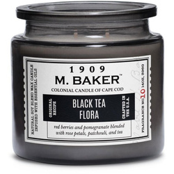 Colonial Candle M Baker large soy scented candle apothecary jar 14 oz 396 g - Black Tea Flora