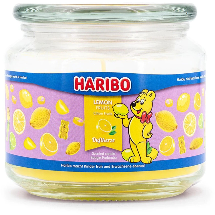 Bougie parfumée en verre Haribo 300 g - Lemon Fruits