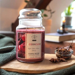 Świeca zapachowa sojowa w szkle Purple River 623 g - Ciderhouse