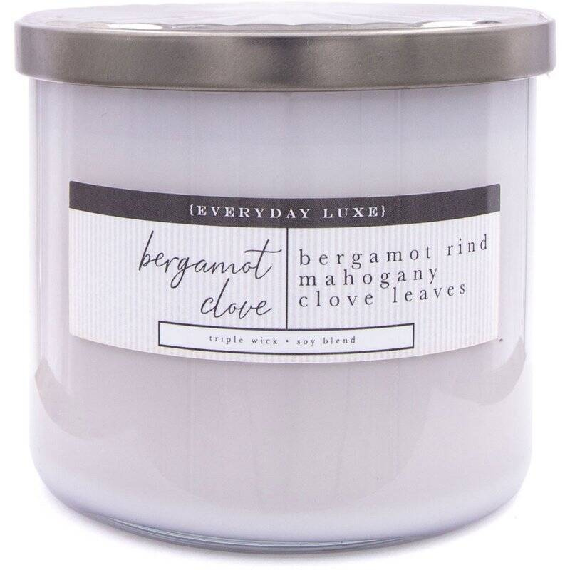 Grande bougie parfumée au soja Colonial Candle Luxe 3 mèches 14,5 oz 411 g - Bergamot Clove