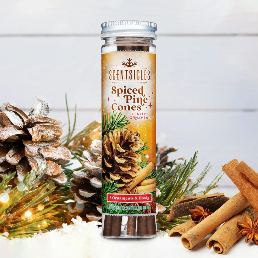 Scentsicles bastoncini profumati per l'albero di Natale 6 pz - Spiced Pine Cones