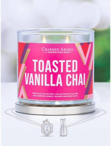 Świeczka z biżuterią Charmed Aroma Naszyjnik - Toasted Vanilla Chai
